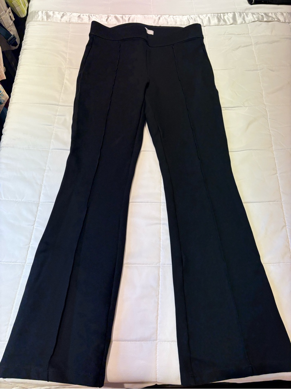LOFT Black Ponte Knit Bootcut Pants — Size M